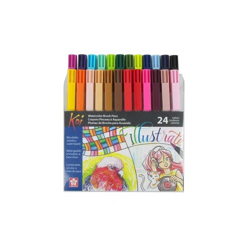 \nMaterial Bellas Artes - Pintura - Set 24 rotuladores Koi Sakura al agua con punta pincel | totenart.com