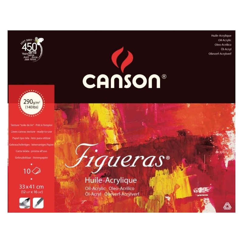 Material Bellas Artes - Papel - Bloc de 10 hojas de papel para óleo y acrílico Figueras de 290 gr (19x25 cm) | totenart.com