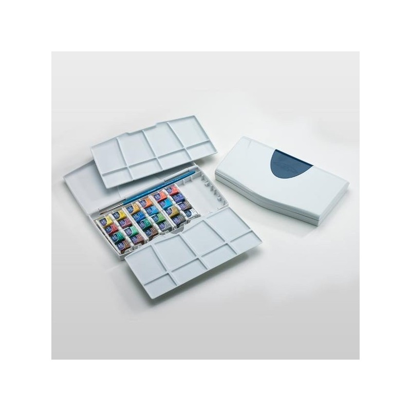 Material Bellas Artes - Pintura - Caja con 24 acuarelas Cotman 1/2 godet y pincel Winsor & Newton | totenart.com
