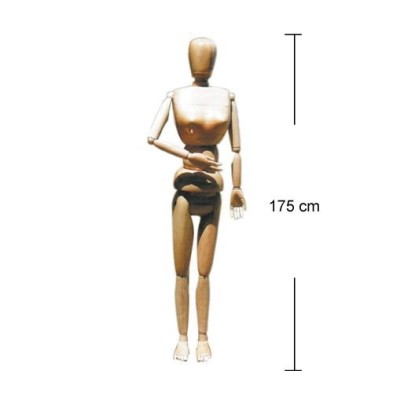 Maniqui articulado 175 cm., femenino, madera natural
