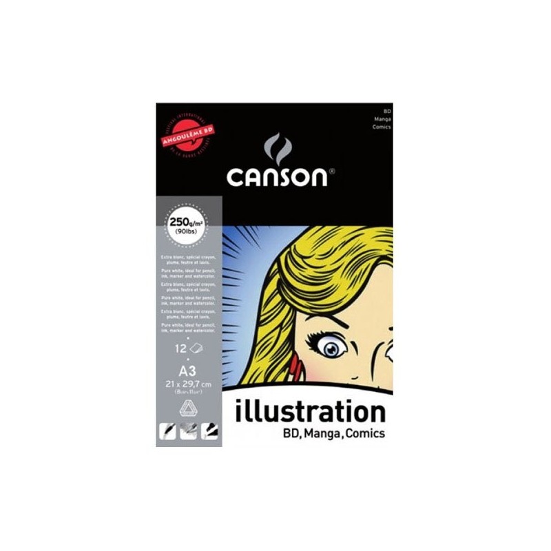 Material Bellas Artes - Pintura - Bloc Enc A3, 12H Canson Illustration Liso 250g | totenart.com