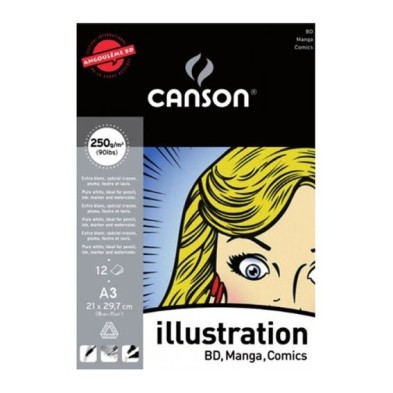 Material Bellas Artes - Pintura - Bloc Enc A3, 12H Canson Illustration Liso 250g | totenart.com