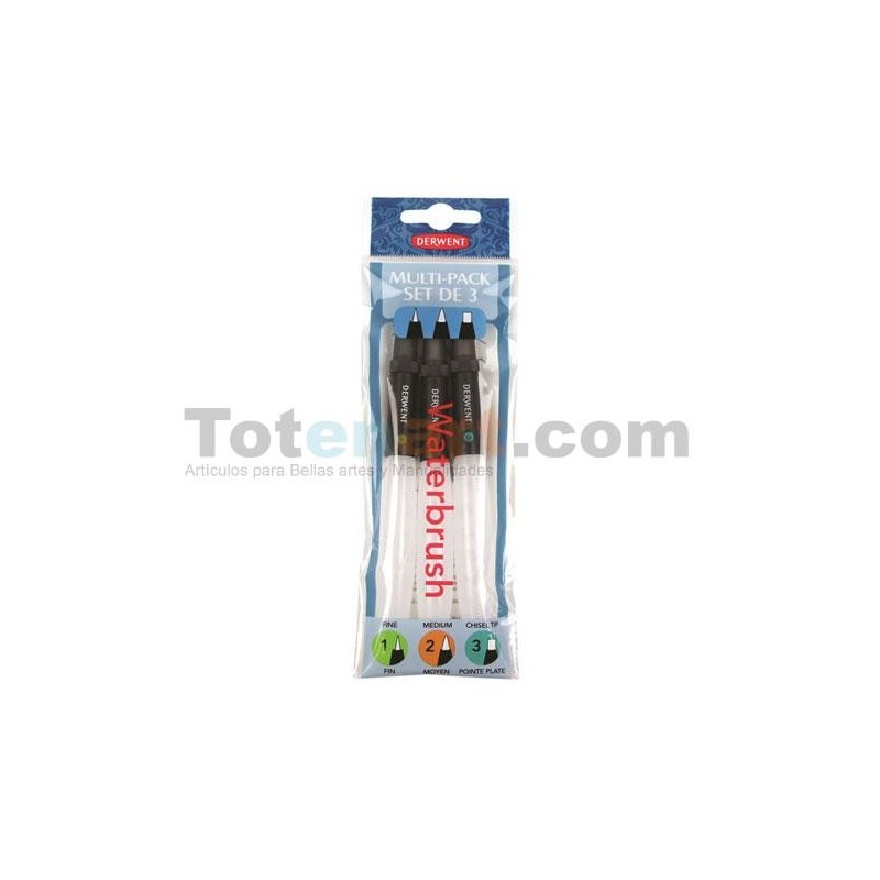 Material Bellas Artes - pintura - Pincel Rellenable Derwent, Multipack 3 modelos | totenart.com