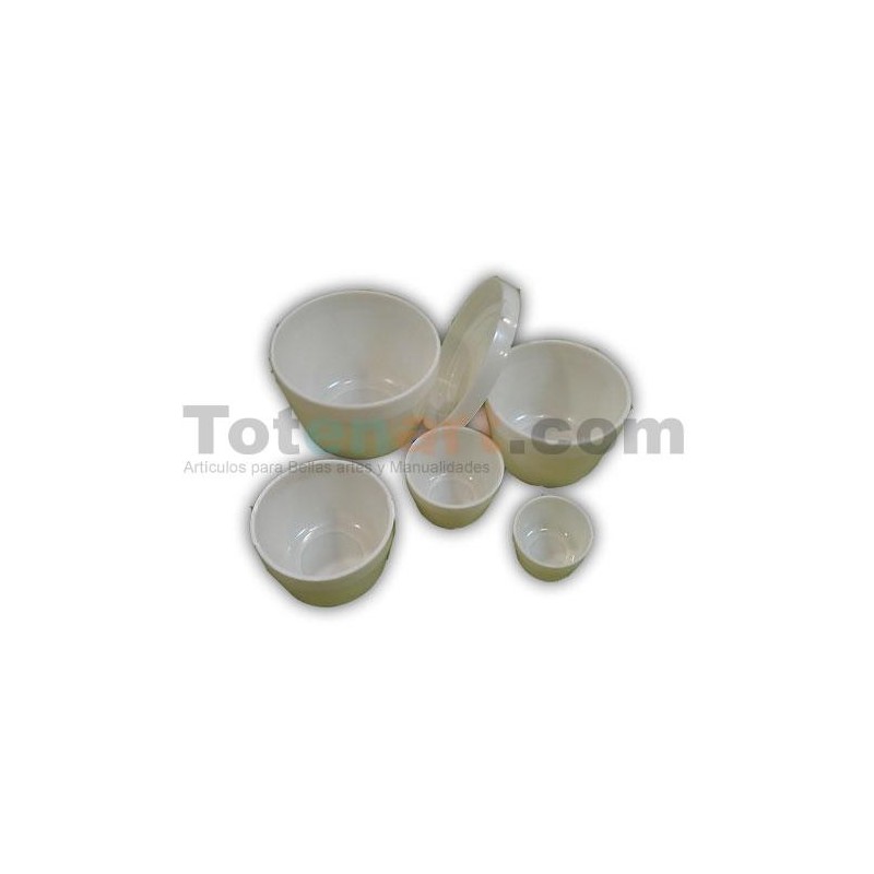 Material Bellas Artes - Pintura -  Set 5 pocillos plastico, 3 a 7 cm. | totenart.com