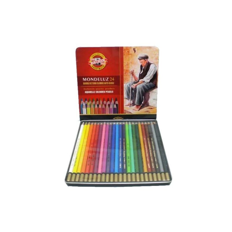 Material Bellas Artes – pintura-y-dibujo - Estuche de 24 lápices acuareables Mondeluz Koh-i-Noor | totenart.com