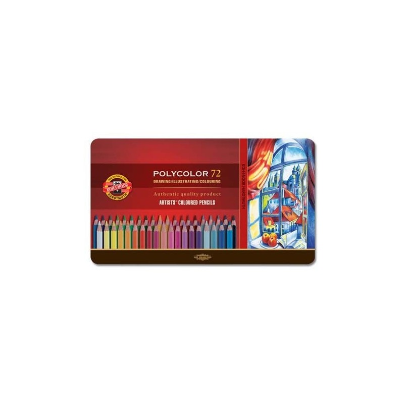 Material Bellas Artes – pintura-y-dibujo - Estuche de 72 lápices de color Polycolor Koh-i-Noor | totenart.com