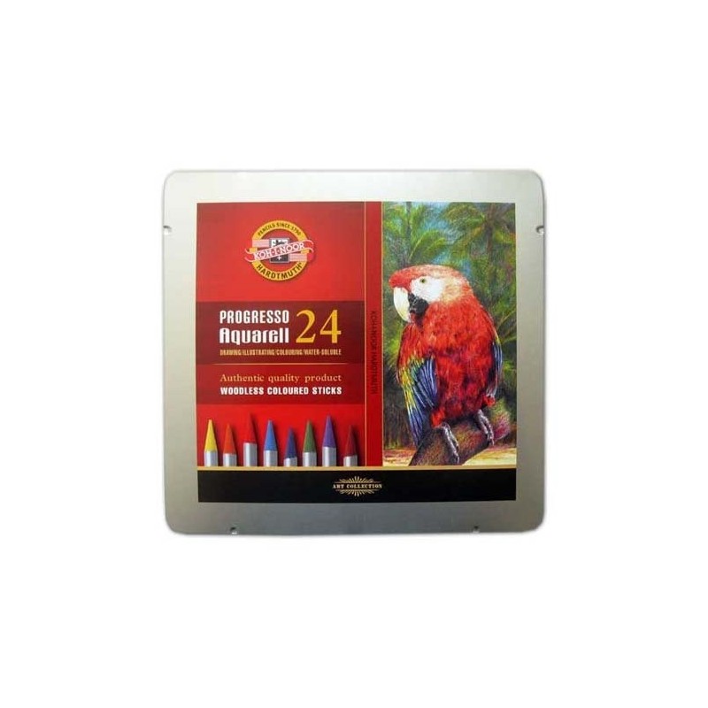 Material Bellas Artes – pintura-y-dibujo - Caja metal 24 colores Progresso Aquarell, Koh-i-Noor | totenart.com