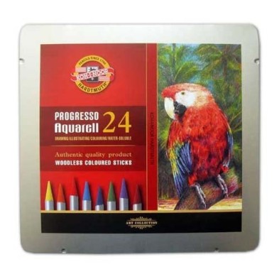 Material Bellas Artes – pintura-y-dibujo - Caja metal 24 colores Progresso Aquarell, Koh-i-Noor | totenart.com