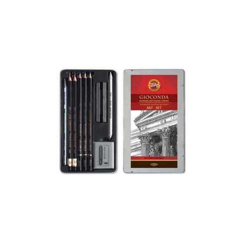 Material Bellas Artes – pintura-y-dibujo - Estuche de dibujo Giocconda Koh-i-Noor (10 piezas) | totenart.com