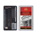 Material Bellas Artes – pintura-y-dibujo - Estuche de dibujo Giocconda Koh-i-Noor (10 piezas) | totenart.com