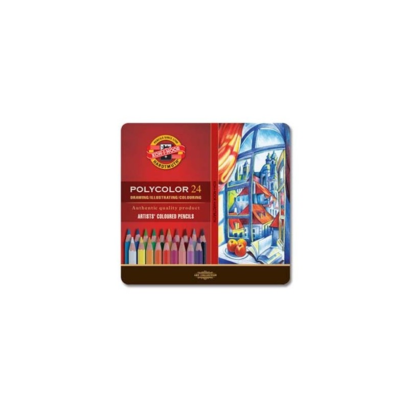 Material Bellas Artes – pintura-y-dibujo - Estuche de 24 lápices de color Polycolor Koh-i-Noor | totenart.com
