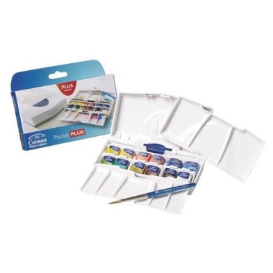 Material Bellas Artes - Pintura - Caja con 12 acuarelas Cotman POCKET PLUS 1/2 godet Winsor & Newton | totenart.com
