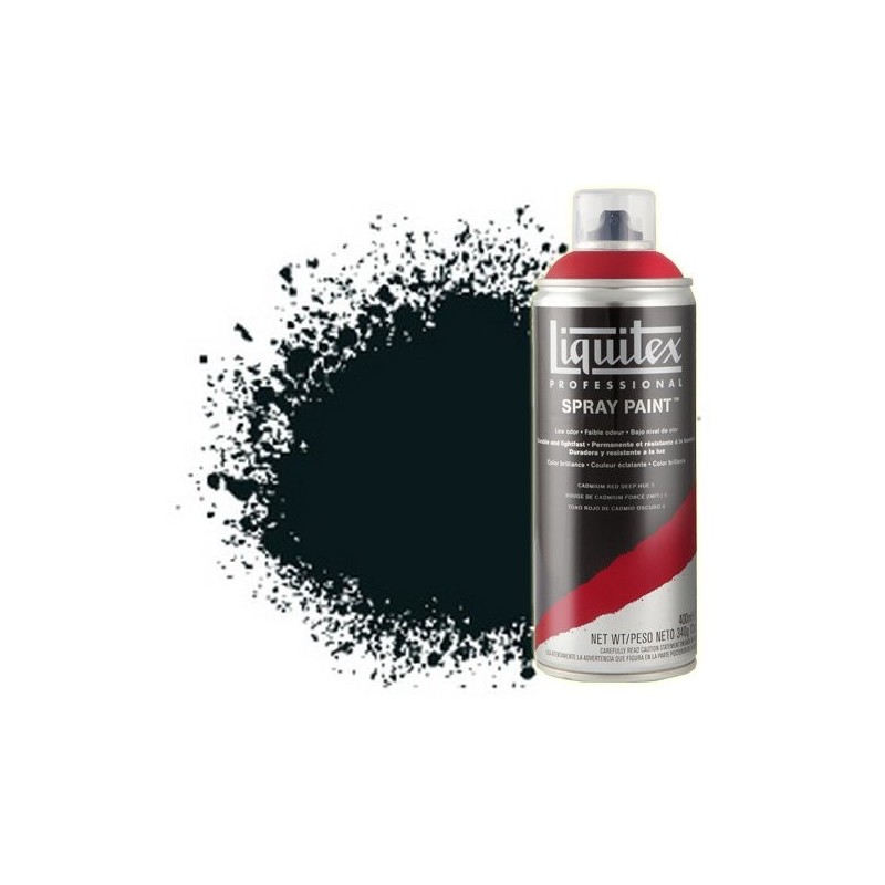 Material Bellas Artes - Pintura - Pintura en Spray Negro carbón 0337, Liquitex acrílico, 400 ml. | totenart.com