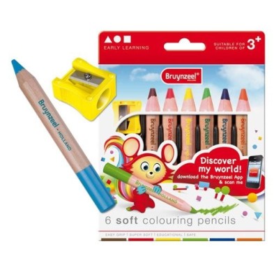 Material Bellas Artes - Pintura - Estuche 6 lapices color anchos Bruynzeel | totenart.com