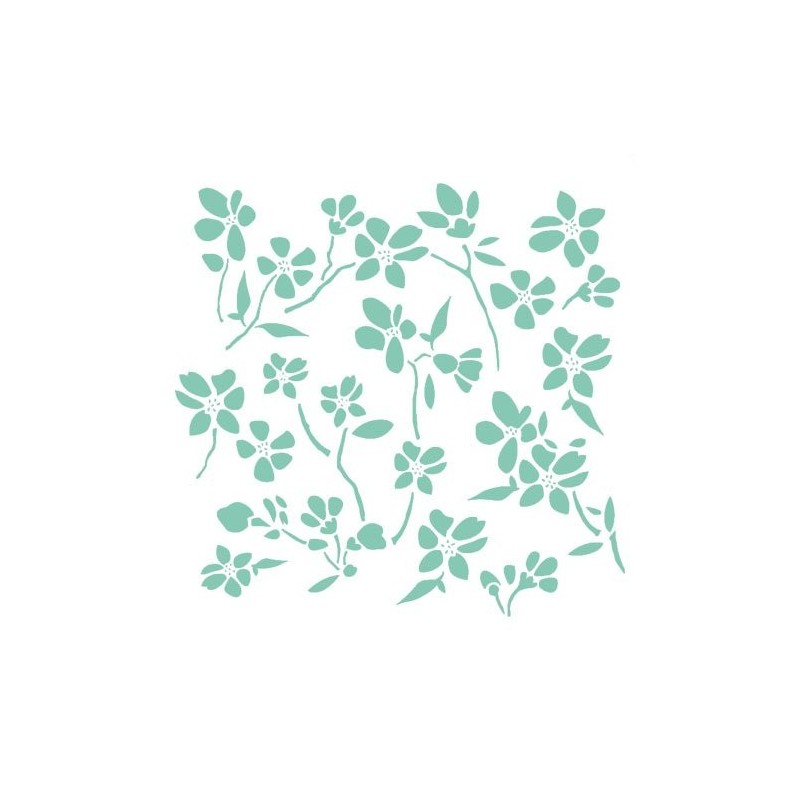 Material Bellas Artes - Pintura - Stencil plantilla 01 Flores 20x20cm. La Pajarita | totenart.com