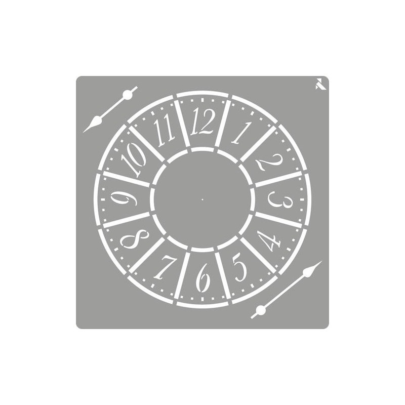 Material Bellas Artes - Pintura - Stencil plantilla 05 Reloj 20x20cm. La Pajarita | totenart.com