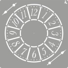 Material Bellas Artes - Pintura - Stencil plantilla 05 Reloj 20x20cm. La Pajarita | totenart.com