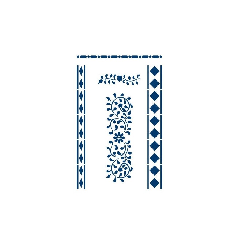 Material Bellas Artes - Pintura - Stencil plantilla 08 Deco 20x30cm. La Pajarita | totenart.com