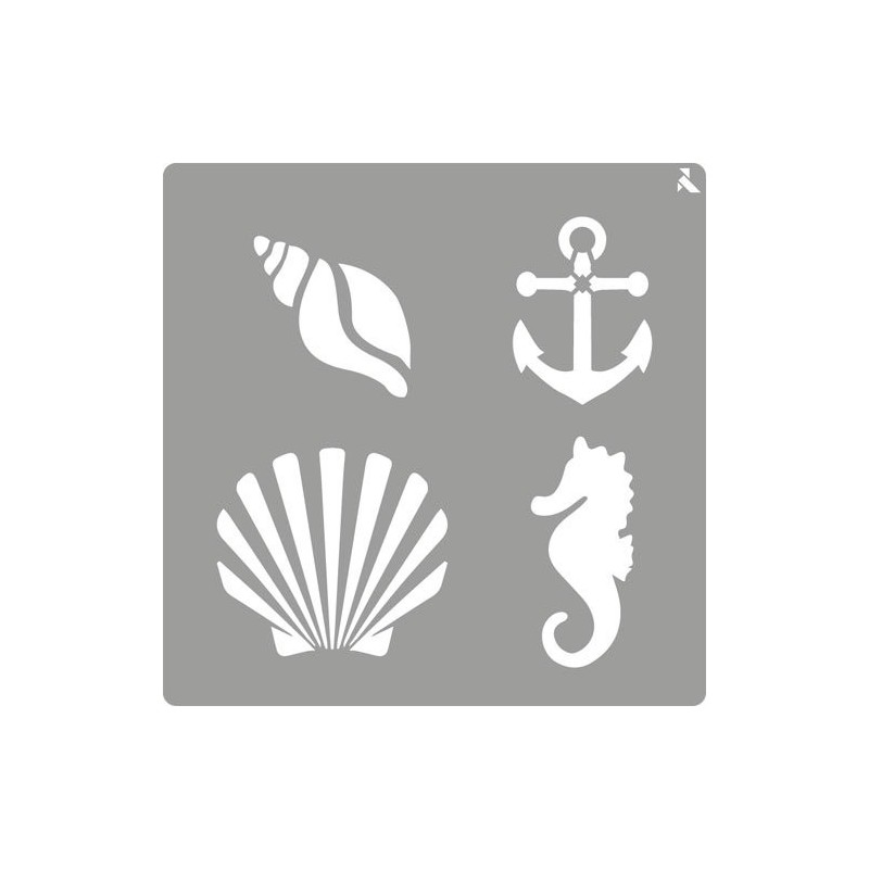 Material Bellas Artes - Pintura - Stencil plantilla 03 Mar 20x20cm. La Pajarita | totenart.com