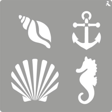 Material Bellas Artes - Pintura - Stencil plantilla 03 Mar 20x20cm. La Pajarita | totenart.com