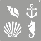 Material Bellas Artes - Pintura - Stencil plantilla 03 Mar 20x20cm. La Pajarita | totenart.com