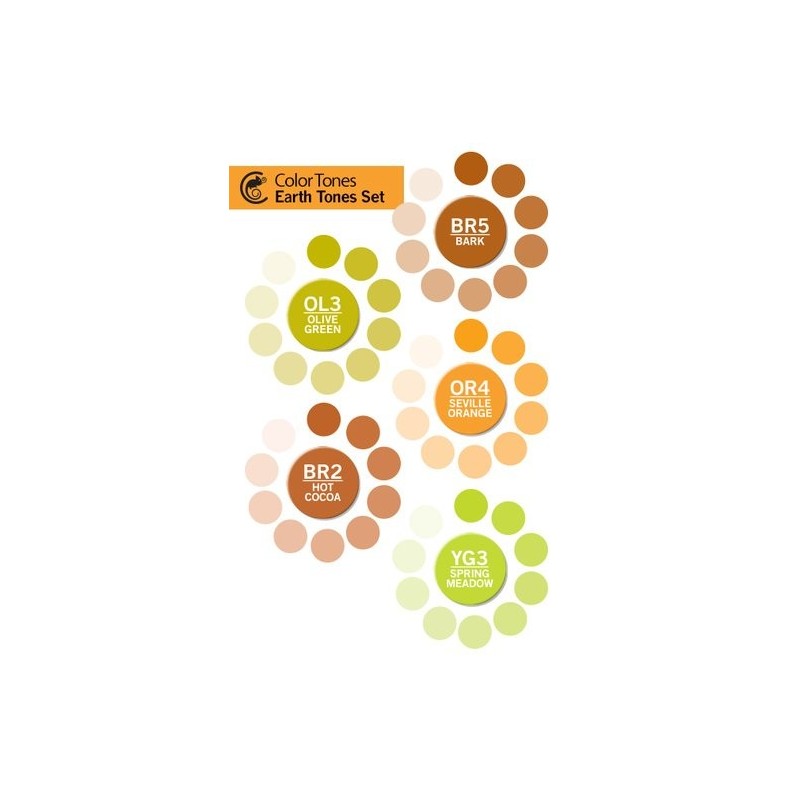 Material Bellas Artes - Pintura - Estuche Chameleon de 5 Rotuladores Tonos Tierra | totenart.com