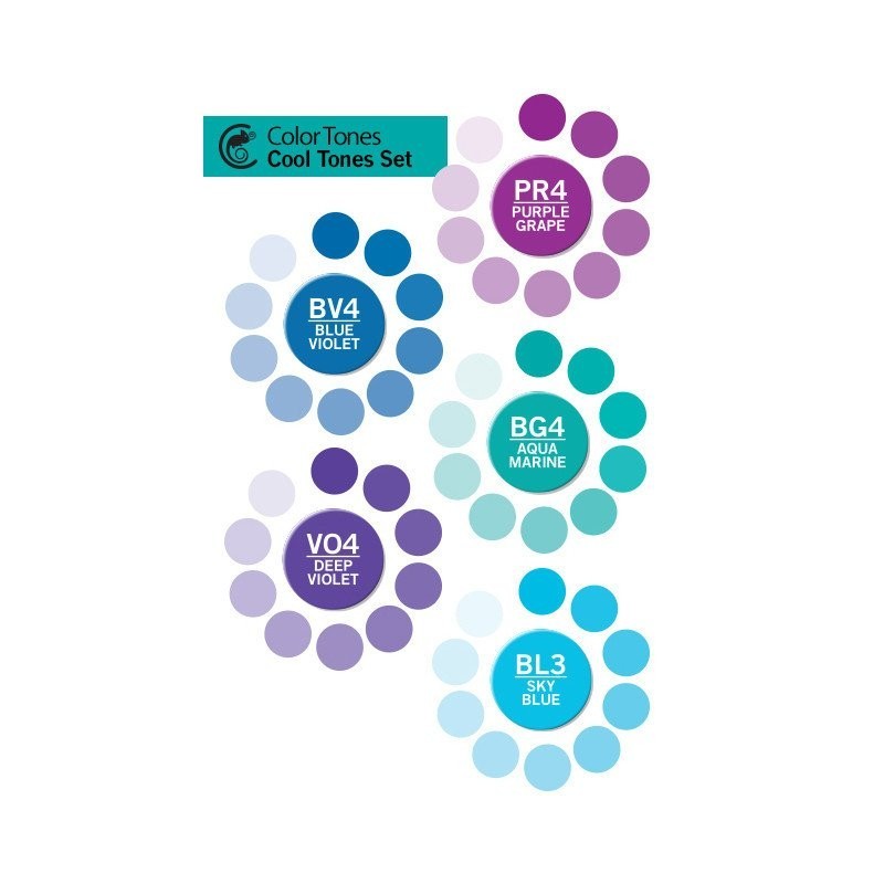 Material Bellas Artes - Pintura - Estuche Chameleon de 5 Rotuladores Tonos Frios | totenart.com