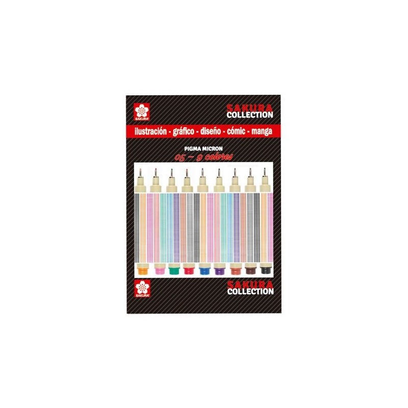 Material Bellas Artes – pintura-y-dibujo - Set 9 rotuladores varios colores Pigma Micron Sakura n. 05 | totenart.com