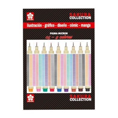 Material Bellas Artes – pintura-y-dibujo - Set 9 rotuladores varios colores Pigma Micron Sakura n. 05 | totenart.com