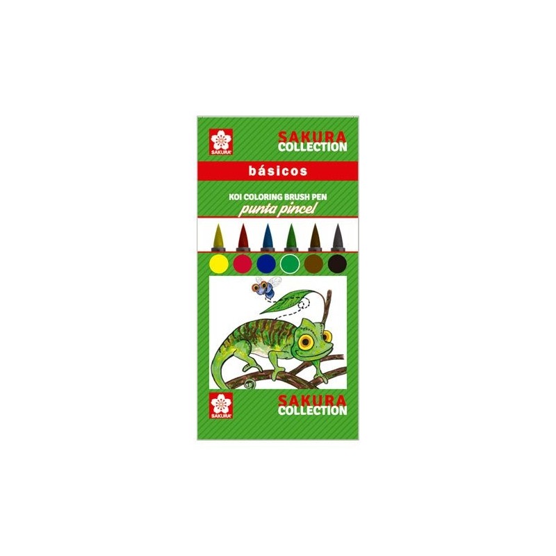 \nMaterial Bellas Artes - Pintura - Set 6 rotuladores BASICOS Koi Coloring Sakura punta pincel | totenart.com