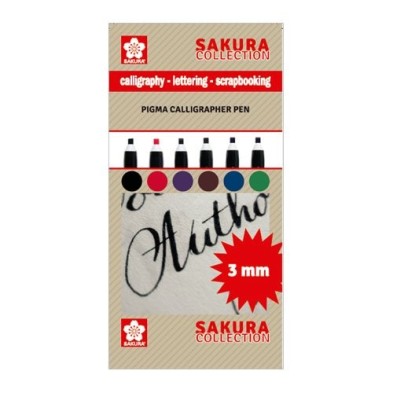 \nMaterial Bellas Artes - Pintura - Set 6 rotuladores Pigma Calligrapher Pen 3mm Sakura | totenart.com