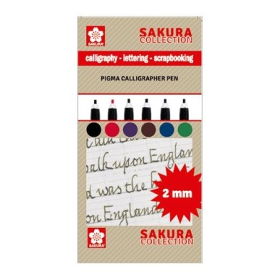 \nMaterial Bellas Artes - Pintura - Set 6 rotuladores Pigma Calligrapher Pen 2mm Sakura | totenart.com