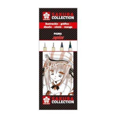 Material Bellas Artes – pintura-y-dibujo - Set 4 rotuladores SEPIA Pigma Sakura | totenart.com