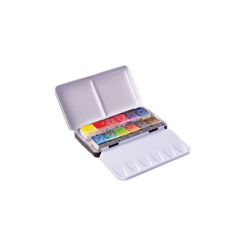 Material Bellas Artes - Pintura - Caja metálica con 12 acuarelas Sennelier 1/2 godet  | totenart.com