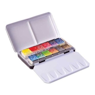 Material Bellas Artes - Pintura - Caja metálica con 12 acuarelas Sennelier 1/2 godet  | totenart.com