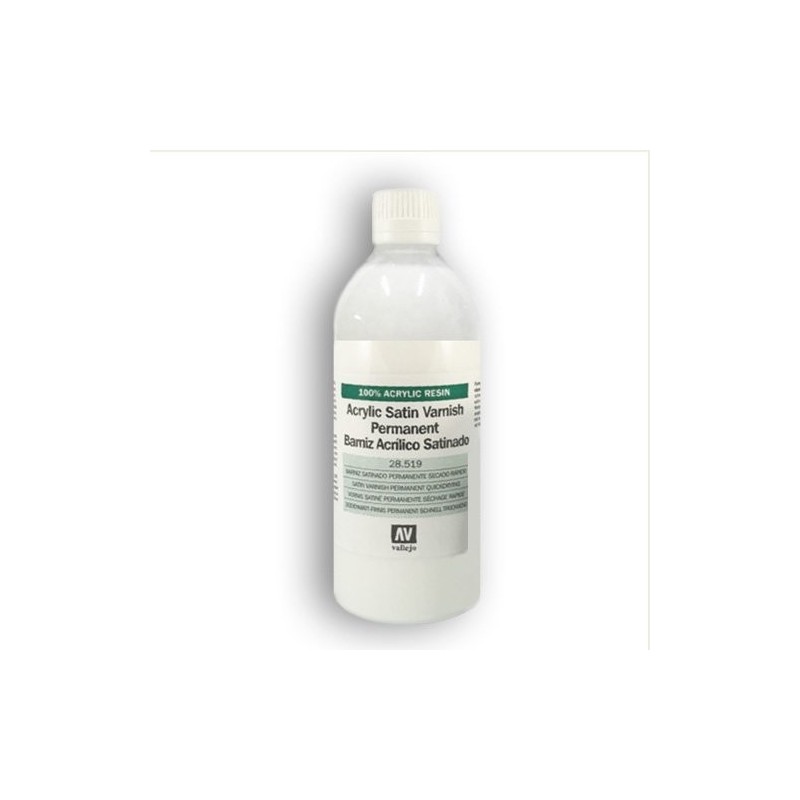 Material Bellas Artes - Pintura - Barniz acrílico satinado permanente Vallejo, 500 ml. | totenart.com