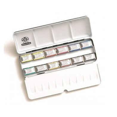 Material Bellas Artes - Pintura - Caja acuarelas de metal Schmincke Horadam, 12 Godets grandes | totenart.com