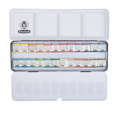 Material Bellas Artes - Pintura - Caja acuarelas de metal Schmincke Horadam, 24 1/2 godets  | totenart.com