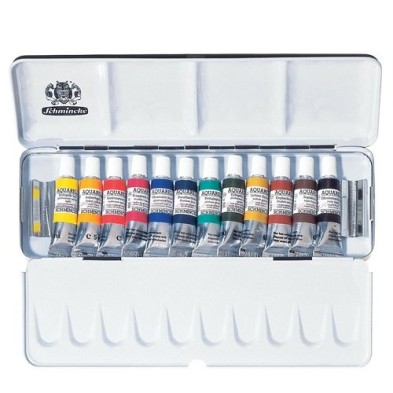 Material Bellas Artes - Pintura - Caja acuarelas de metal Schmincke Horadam, 12 tubos 5 ml | totenart.com