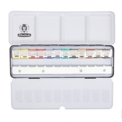 Material Bellas Artes - Pintura - Caja acuarelas Schmincke Horadam, 12 1/2 godets (capacidad 24) | totenart.com