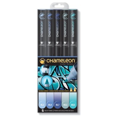 Material Bellas Artes - Pintura - Estuche Chameleon de 5 Rotuladores Tonos Azul | totenart.com
