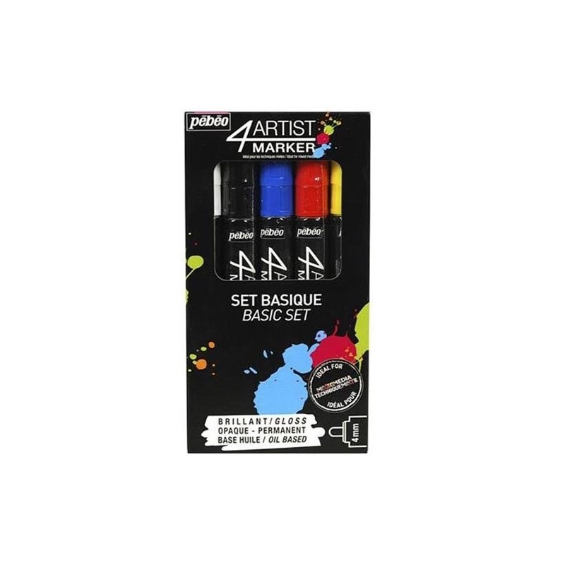 Material Bellas Artes - Pintura - Set 5 und 4Artist Marker Pebeo al Óleo 4 mm Básico | totenart.com