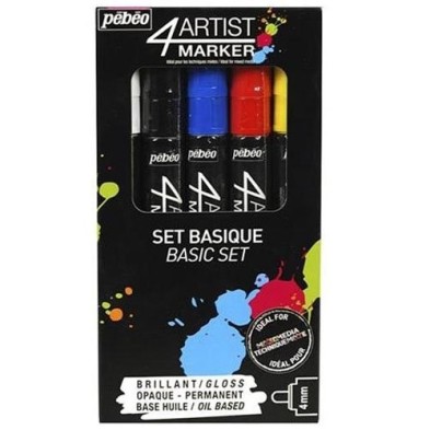 Material Bellas Artes - Pintura - Set 5 und 4Artist Marker Pebeo al Óleo 4 mm Básico | totenart.com