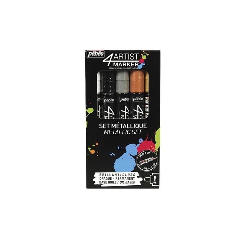 Material Bellas Artes - Pintura - Set 5 und 4Artist Marker Pebeo al Óleo 4 mm Metal | totenart.com