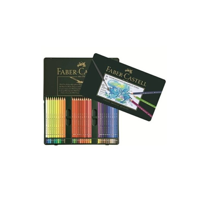 Material Bellas Artes – pintura-y-dibujo - Caja metal 60 lápices de color acuarelables Albrecht Dürer Faber-Castell  | totenart.