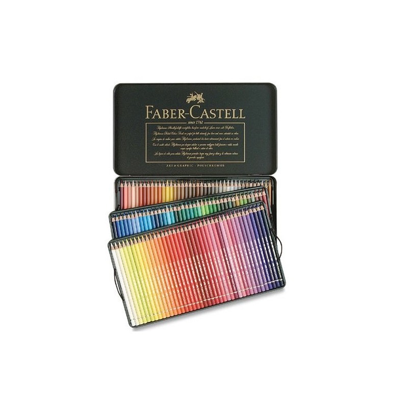 Material Bellas Artes – pintura-y-dibujo - Estuche de Lápices color POLYCHROMO, Faber Castell (120 colores)  | totenart.com