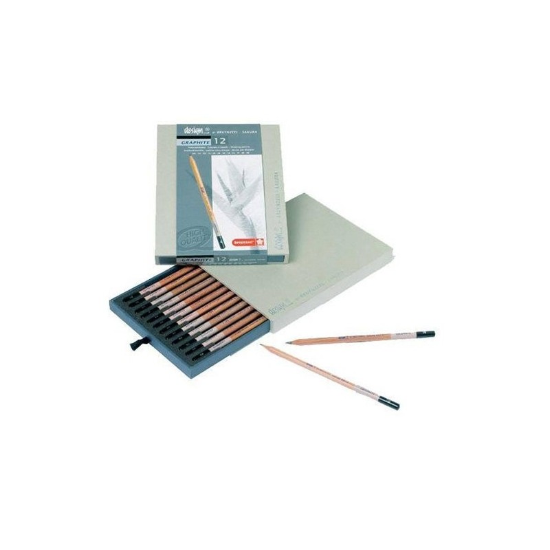 Material Bellas Artes – pintura-y-dibujo - Estuche de 12 lápices grafito Sakura Bruynzeel | totenart.com
