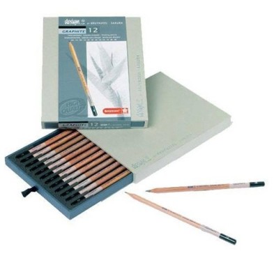 Material Bellas Artes – pintura-y-dibujo - Estuche de 12 lápices grafito Sakura Bruynzeel | totenart.com
