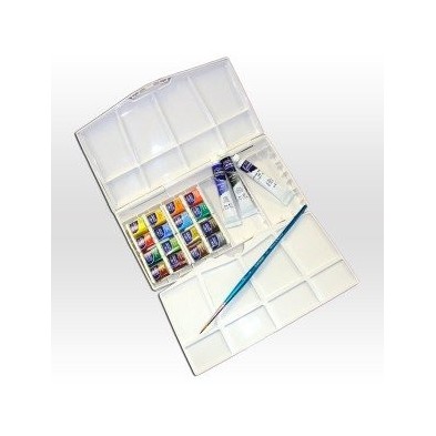 Material Bellas Artes - Pintura - Caja acuarela cotman Winsor Newton 16 1/2 godets, 3 tubos 8 ml y 1 pincel | totenart.com