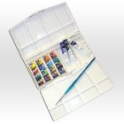 Material Bellas Artes - Pintura - Caja acuarela cotman Winsor Newton 16 1/2 godets, 3 tubos 8 ml y 1 pincel | totenart.com